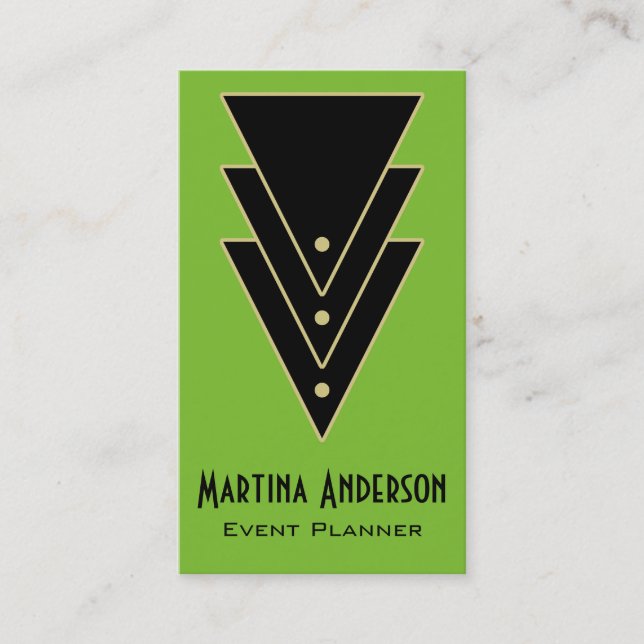 Carte De Visite Tuxedo Art Déco Moderne (Devant)