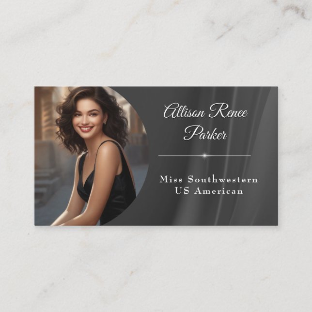 Carte de visite Tuxedo Shine pour concours de beau (Devant)