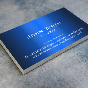 Carte De Visite Tuyauterie professionnelle en métal de bleu royal