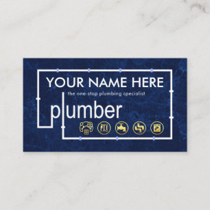 Carte De Visite Tuyauteur Tuyaux Eau Bleue Grunge