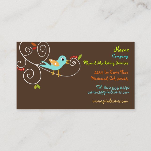 Carte De Visite Tweet, tweet... SEO Marketing/DO-IT-YOURSELF coule (Devant)