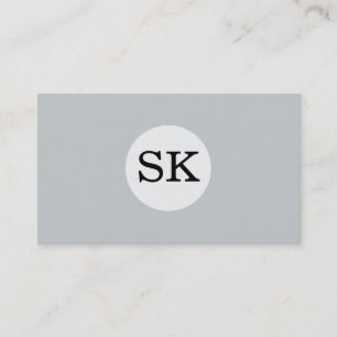 Carte De Visite Type de série Monogramme blanc Cercle gris Arrière