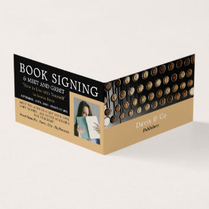 Carte De Visite Type vintage, Éditeur, Signature du livre d'écritu