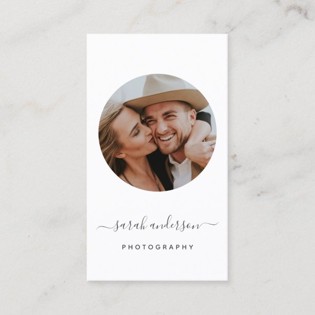 Carte De Visite Typographe moderne Circle (Devant)