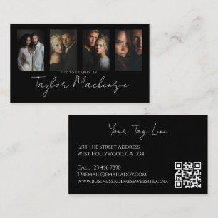 Carte De Visite Typographie 4 Code QR personnalisé pour modèle de 