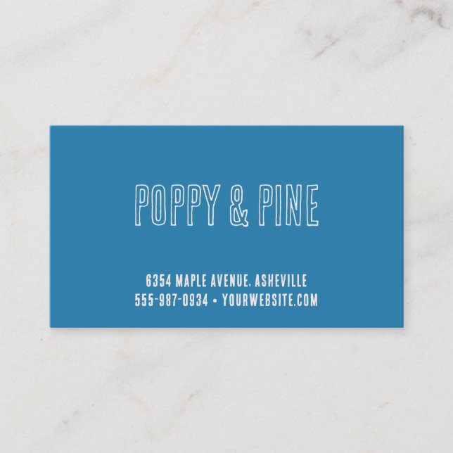 Carte De Visite Typographie Bleue Gras Café Branding Café (Devant)