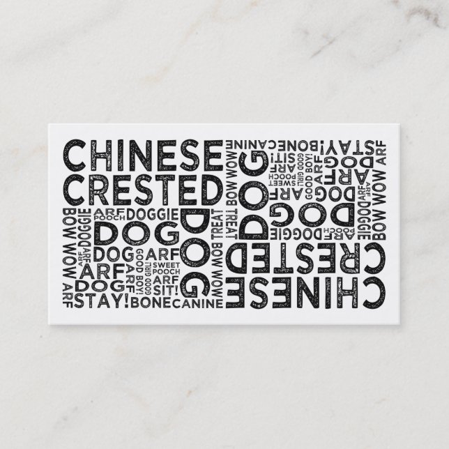 Carte De Visite Typographie chinoise à crête (Devant)
