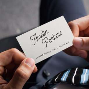 Carte De Visite Typographie classique vintage minimaliste Noir