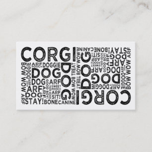 Carte De Visite Typographie de corgi