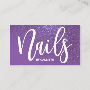Carte De Visite Typographie de la Parties scintillant violet viole
