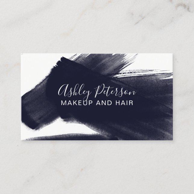 Carte De Visite Typographie de maquillage de cheveux de traçage de (Devant)