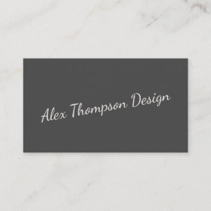 Carte De Visite Typographie de script minimaliste moderne noir et