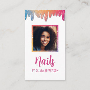 Carte De Visite Typographie de script moderne Parties scintillant