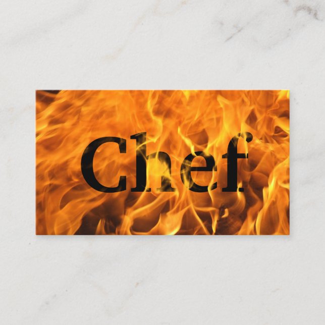 Carte De Visite Typographie du feu par un chef personnel (Devant)