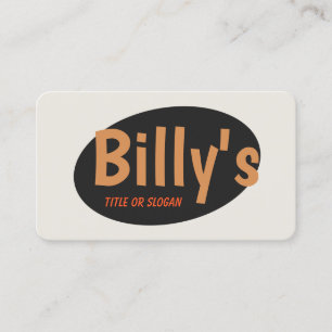 Carte De Visite Typographie du rétro noir