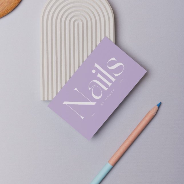 Carte de visite typographie grasse lilas violet On (Créateur téléchargé)