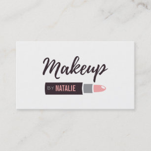 Carte de visite typographie maquillage moderne rou