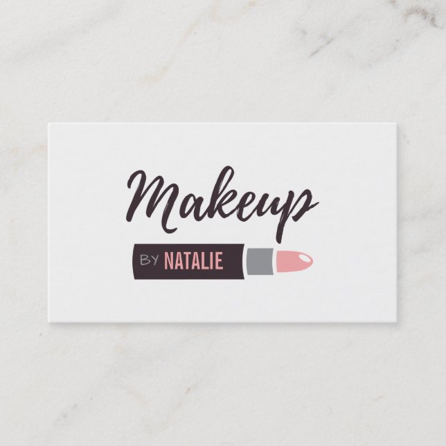 Carte de visite typographie maquillage moderne rou (Devant)