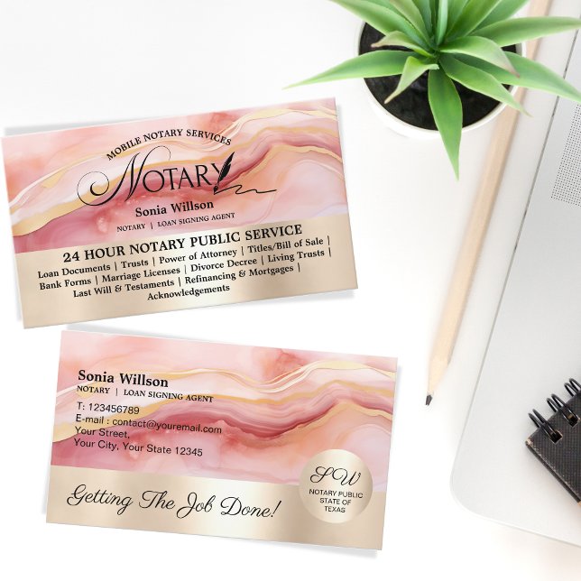 Carte De Visite Typographie Mobile Prêt Notaire Agent Signature Ci (Créateur téléchargé)