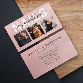 Carte De Visite Typographie moderne Artiste à ongles