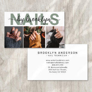 Carte De Visite Typographie moderne Artiste à ongles