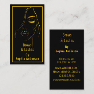 Carte De Visite Typographie moderne Brosses Lashes Tech