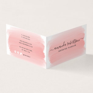 Carte De Visite Typographie moderne élégante de signature rose pâl