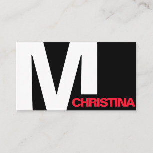 Carte De Visite Typographie moderne et audacieuse Cool noir blanc 