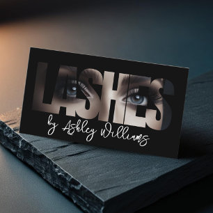 Carte De Visite Typographie moderne "LASHES by" lash artiste