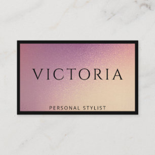 Carte De Visite Typographie noir gras sur Chic Ombre Arrière - pla