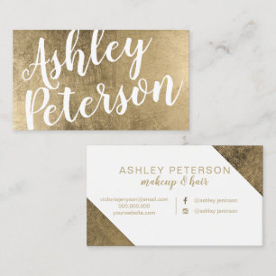 Carte De Visite Typographie nommée de maquillage de cheveux blancs