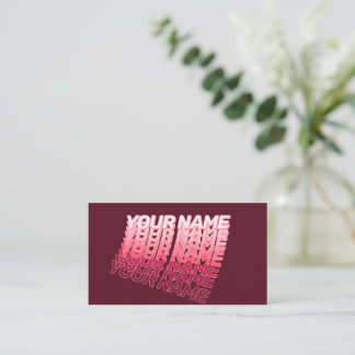 Carte De Visite Typographie ondulée rétro moderne CODE QR bordeaux