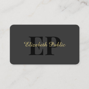 Carte De Visite Typographie Or Nom du texte Script Luxe Glossy