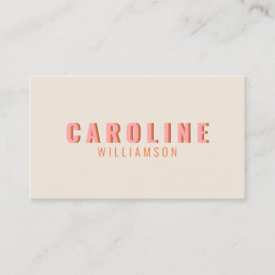 Carte De Visite Typographie Rétro Rose et Orange Créative Moderne