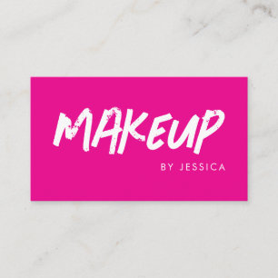 Carte De Visite Typographie rose Maquillage 