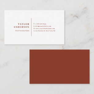 Carte De Visite Typographie Serif moderne en terre cuite Minimalis