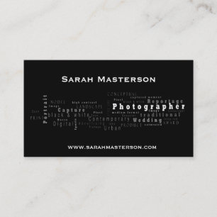 Carte de visite typographique noir de photographe