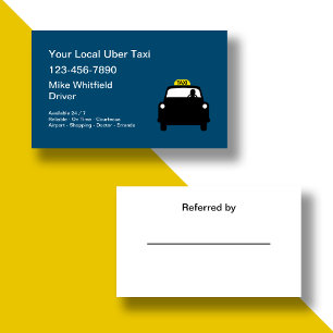 Carte De Visite Uber Taxi Partage de Trajet Coursier