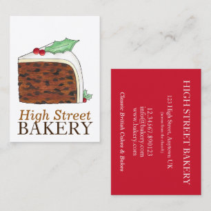 Carte De Visite UK British Christmas Cake Shop Bakery Food