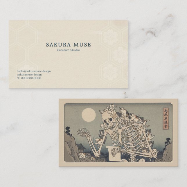 Carte De Visite Ukiyo-e Inspired Business Card – Dramatic ZEN (Devant / Derrière)