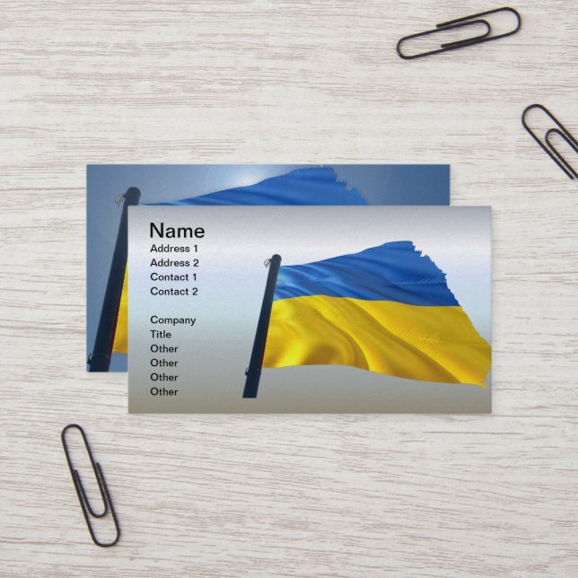 Carte De Visite Ukraine Drapeau - Guerre, Politique, Souffrance (Devant/Arrière en situation)