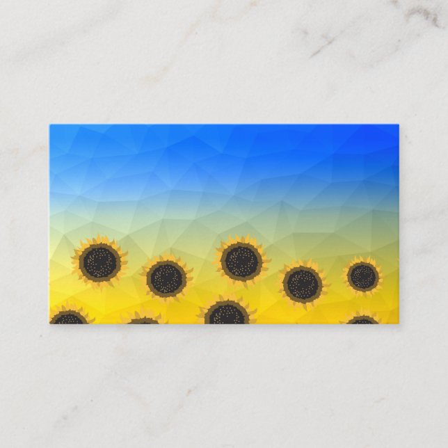 Carte De Visite Ukraine jaune bleu géométrie maillage motif Fleurs (Devant)