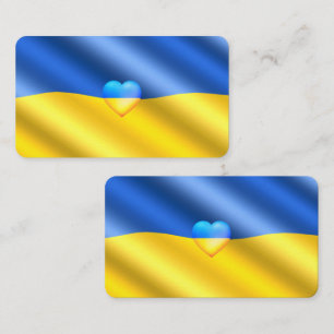 Carte De Visite Ukraine - Soutien - Liberté Paix - drapeau ukrain