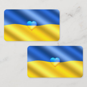Carte De Visite Ukraine - Soutien - Liberté Paix - drapeau ukraini