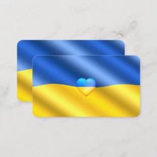 Carte De Visite Ukraine - Soutien - Liberté Paix - drapeau ukraini