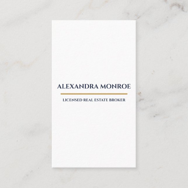 Carte De Visite Ultra-Modern Real Estate Vertical Business Card (Devant)