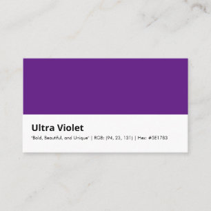 Carte De Visite Ultra Violet   Couleur "audacieuse, belle et uniqu