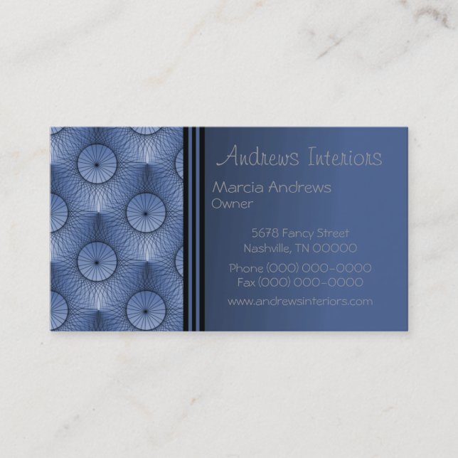 Carte de visite ultramoderne, bleu électrique (Devant)