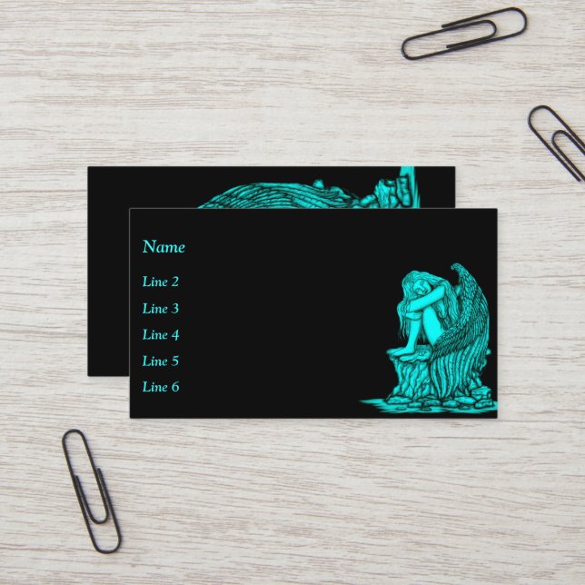 Carte De Visite Un ange endormi sur la pierre (Devant/Arrière en situation)