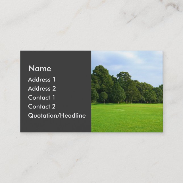 Carte De Visite Un après-midi tranquille dans le parc (Devant)